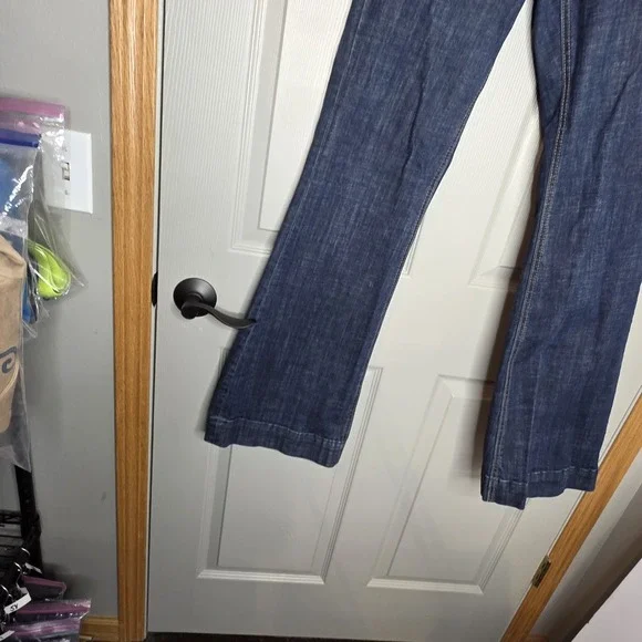 Rock & Roll Ladies Dark Wash Boot Stitch Mid Rise Trousers 27 x 36 Long Tall - Picture 4 of 9